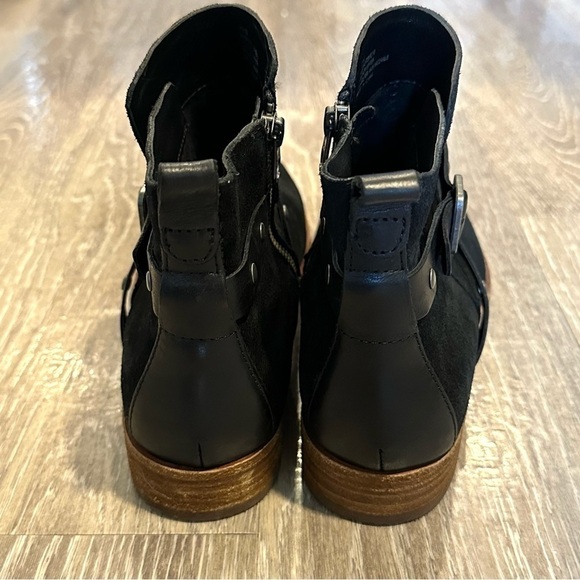 Kork -Ease Kanai Black Suede Leather Buckle Ankle Booties - Picture 6 of 14